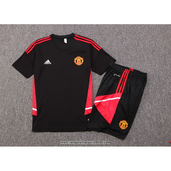 Tuta da Track Manchester United Manica Corta 2022 2023 Nero - Pantalon Corto